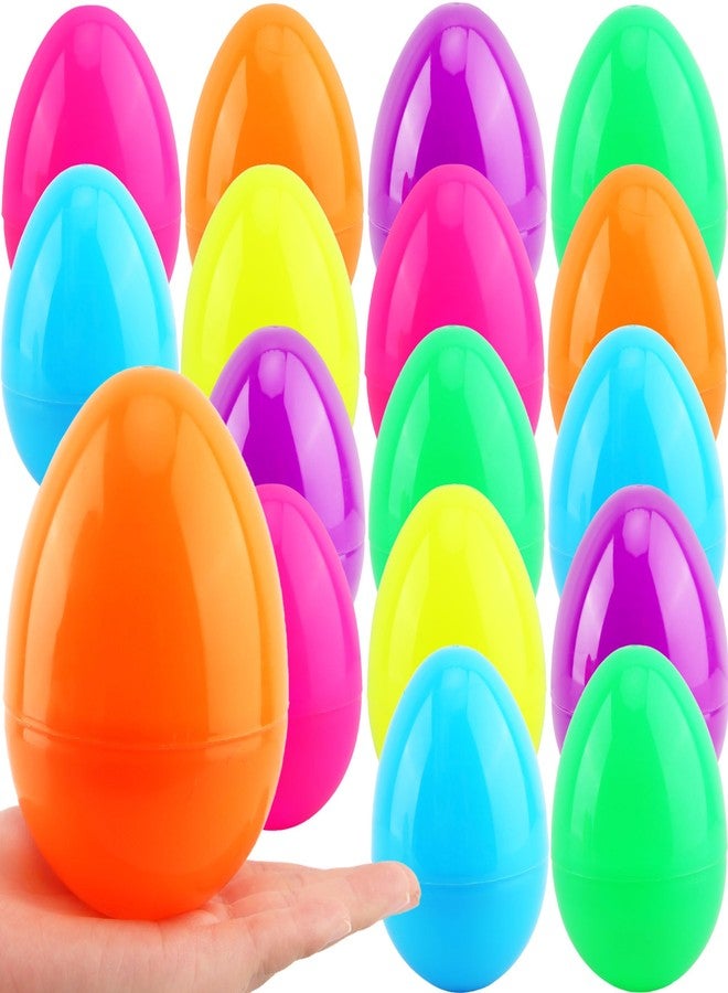 Haconba 18 Pack 6 Inch Jumbo Fillable Easter Eggs Large Bright Colorful Plastic Easter Eggs for Easter Decoration Egg Hunt Basket Stuffers, 6 Colors - Image 1